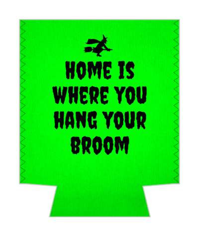 green home is where you hang your broom flying witch silhouette stickers, magnet