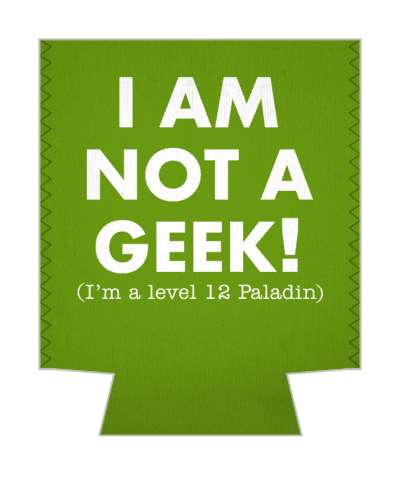 green i am not a geek im a level 12 paladin dnd joke stickers, magnet