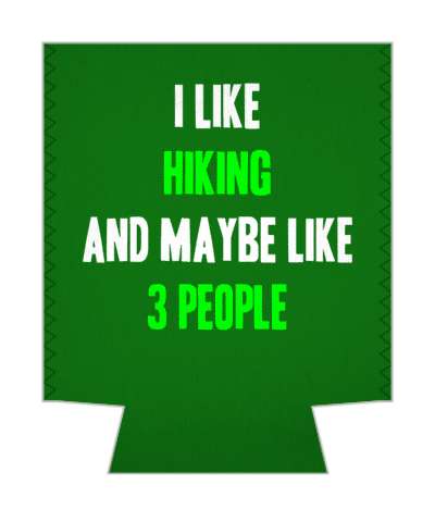 green i like hiking and maybe like three people funny hiker stickers, magnet