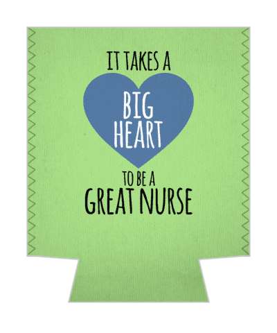 green it takes a big heart to be a great nurse stickers, magnet