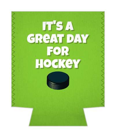 green its a great day for hockey puck stickers, magnet