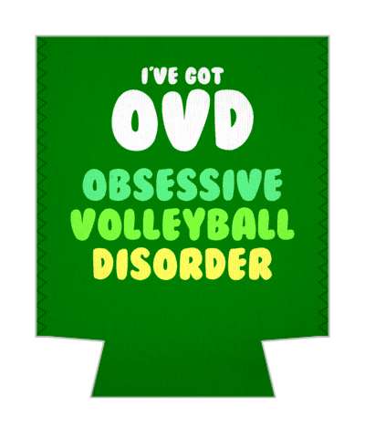 green ive got ovd obsessive volleyball disorder stickers, magnet