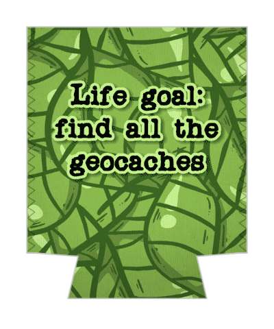 green leaves life goal find all the geocaches stickers, magnet