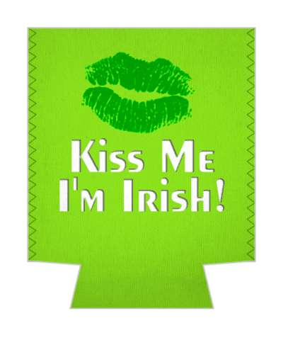 green lipstick kiss me im irish bright colorful stickers, magnet