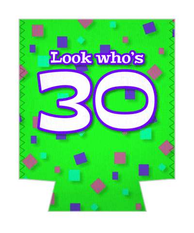 green look whos 30 confetti 30th birthday stickers, magnet