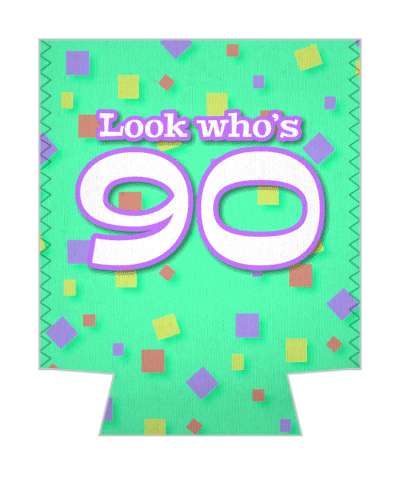 green look whos 90 confetti 90th birthday stickers, magnet