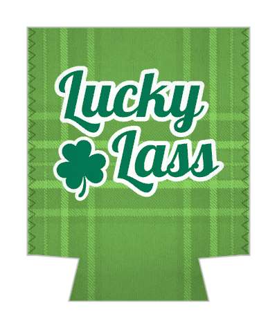 green lucky lass irish plaid stickers, magnet