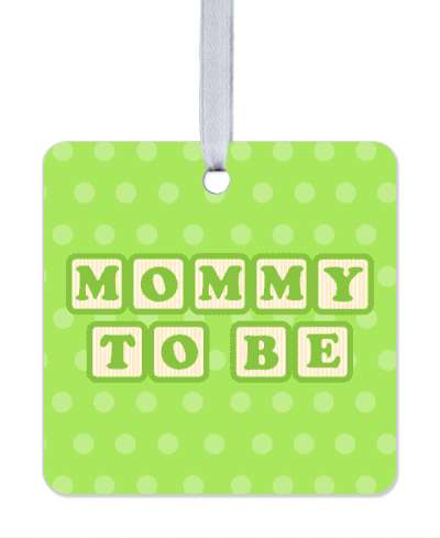 green mommy to be baby letter blocks polka dot stickers, magnet
