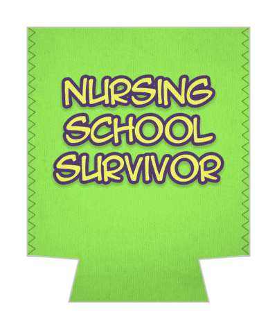 green nursing school survivor stickers, magnet