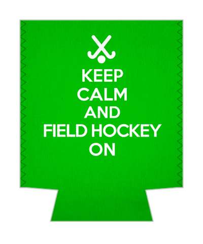 green parody keep calm and field hockey on stickers, magnet