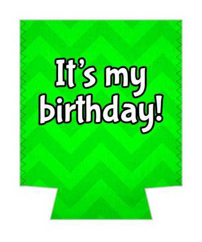 green party its my birthday chevron stickers, magnet