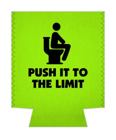 green push it to the limit toilet bathroom symbol stickers, magnet