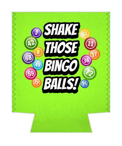 green shake those bingo balls stickers, magnet