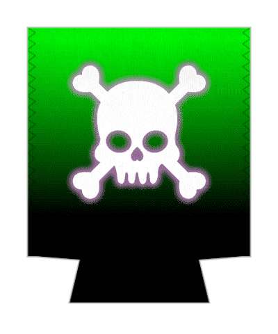 green skull crossbones gradient stickers, magnet