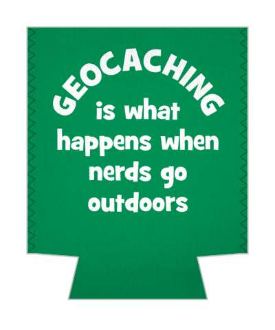 green white geocaching is what happens when nerds go outdoors stickers, magnet