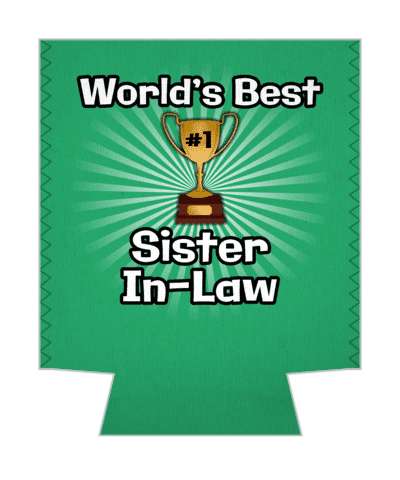 green worlds best sister in law trophy number one stickers, magnet