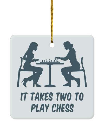 grey it takes two to play chess silhouettes chess board stickers, magnet