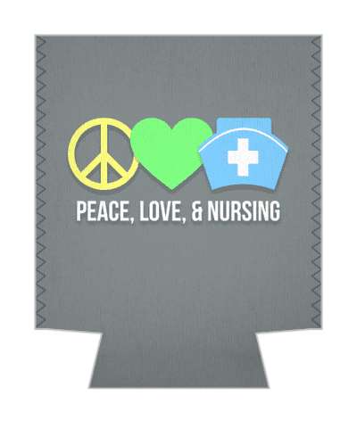 grey peace love and nursing stickers, magnet
