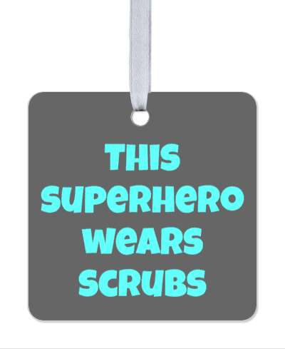 grey this superhero wears scrubs aqua stickers, magnet