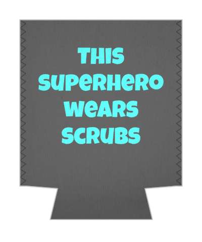 grey this superhero wears scrubs stickers, magnet