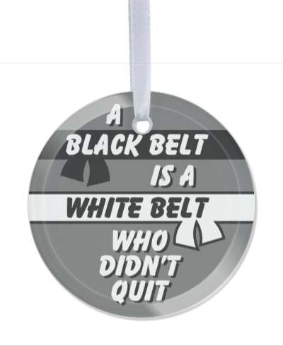 grey white a black belt is a white belt who didnt quit stickers, magnet