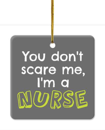 grey white yellow you dont scare me im a nurse stickers, magnet