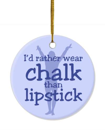 gymnast silhouette id rather wear chalk than lipstick stickers, magnet