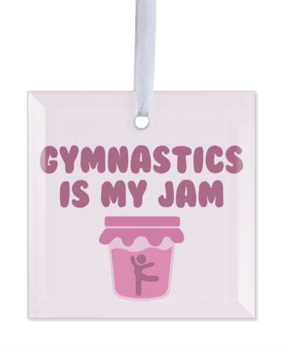 gymnastics is my jam gymnast in jar wordplay funny stickers, magnet