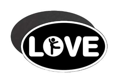 gymnastics love black white stick figure pose stickers, magnet