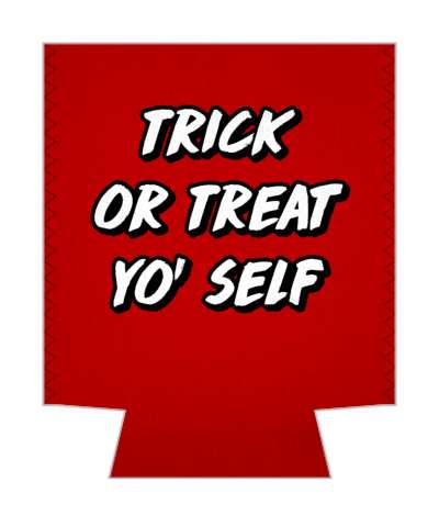 halloween wordplay trick or treat yo self stickers, magnet