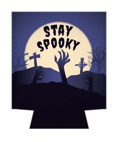 haloween landscape stay spooky graveyard moon zombies stickers, magnet