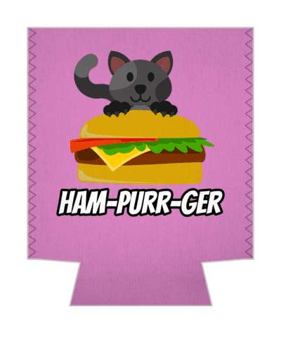 ham purr ger hamburger cat kitty pun stickers, magnet