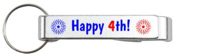 happy 4th red white blue fireworks lines stickers, magnet