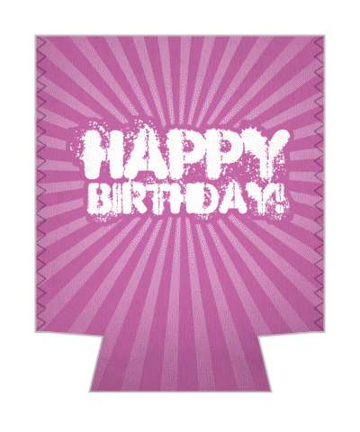 happy birthday purple grunge stickers, magnet