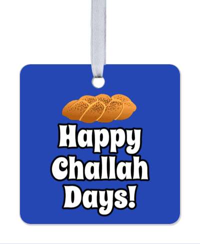 happy challah days blue stickers, magnet