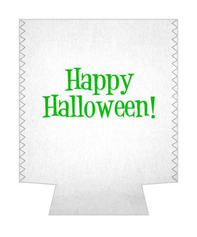 happy halloween classic white green stickers, magnet