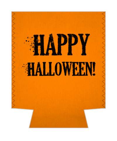 happy halloween crumbling black bright orange stickers, magnet