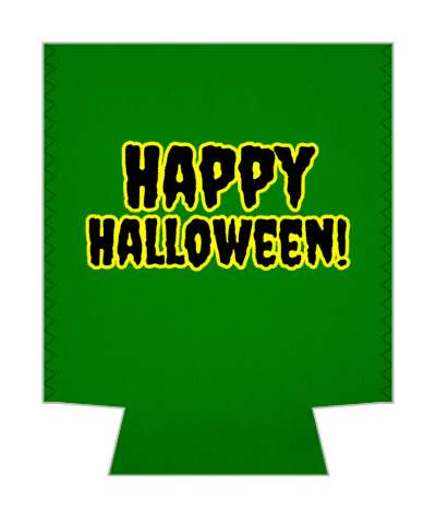 happy halloween fun deep green yellow outline stickers, magnet