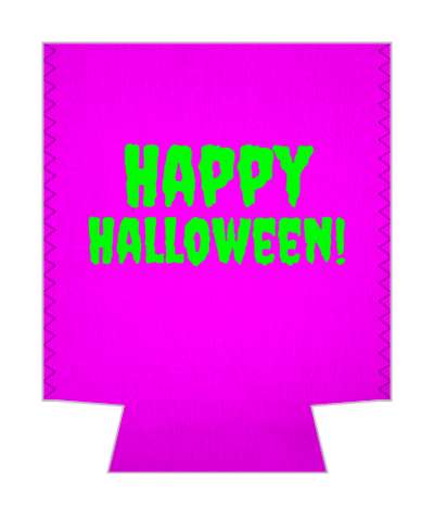 happy halloween fun green magenta stickers, magnet