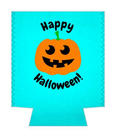 happy halloween jack o lantern aqua bright stickers, magnet
