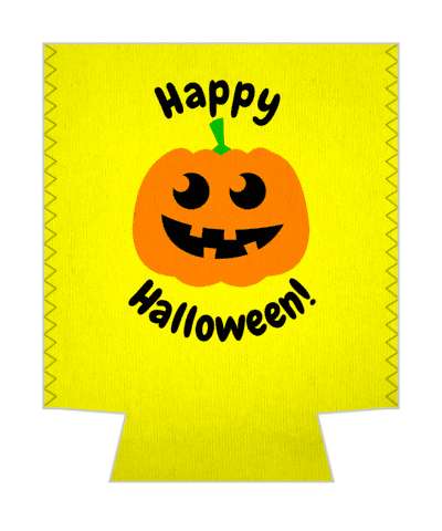 happy halloween jack o lantern yellow bright stickers, magnet