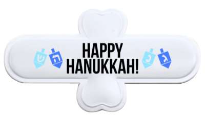 happy hanukkah cute dreidels hebrew stickers, magnet