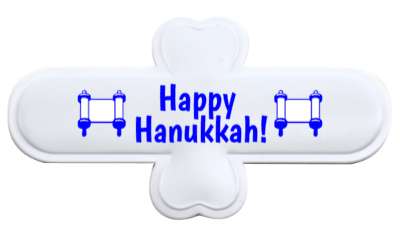 happy hanukkah torah scroll stickers, magnet