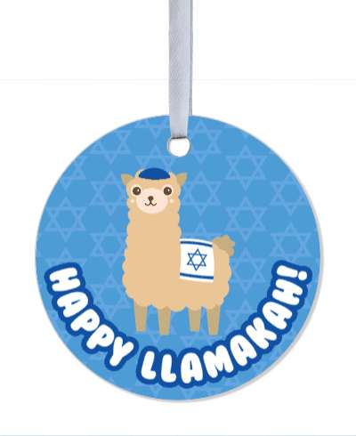 happy llamakah wordplay hanukkah pun llama stickers, magnet