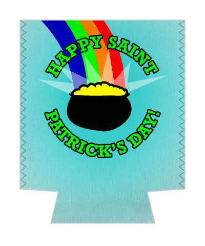 happy saint patricks day pot of gold rainbow cartoon stickers, magnet
