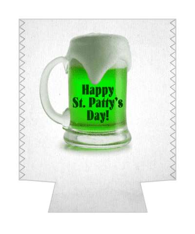 happy st pattys day green beer mug froth stickers, magnet