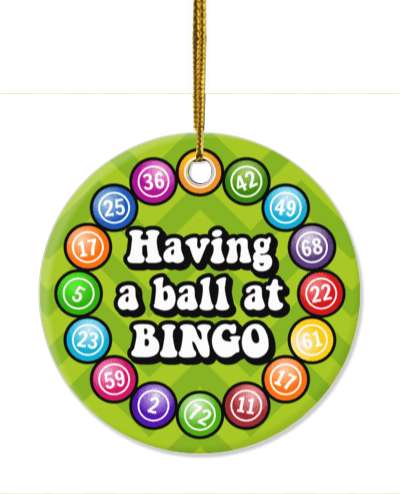 having a ball at bingo chevron bingo balls green chevron stickers, magnet