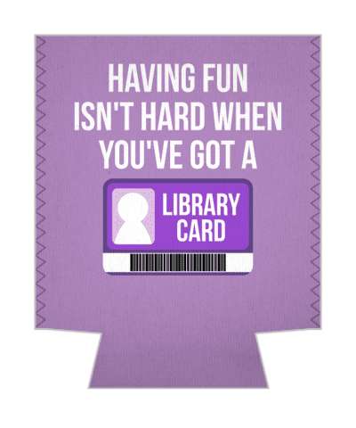 having fun isnt hard when youve got a library card purple stickers, magnet