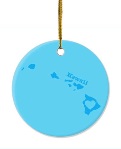 hawaii state silhouette heart stickers, magnet