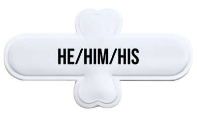 he him his pronouns bold stickers, magnet